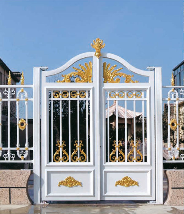 门业图片-推拉门白色优雅别墅铝艺大门JH359图片