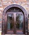 门业图片-订做武汉地区别墅纯铜玻璃双开门根据客户要求图片