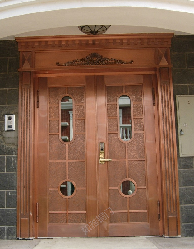 门业图片-如雅双开铜门上海复合铜门，别墅铜门，铜子母门1001图片