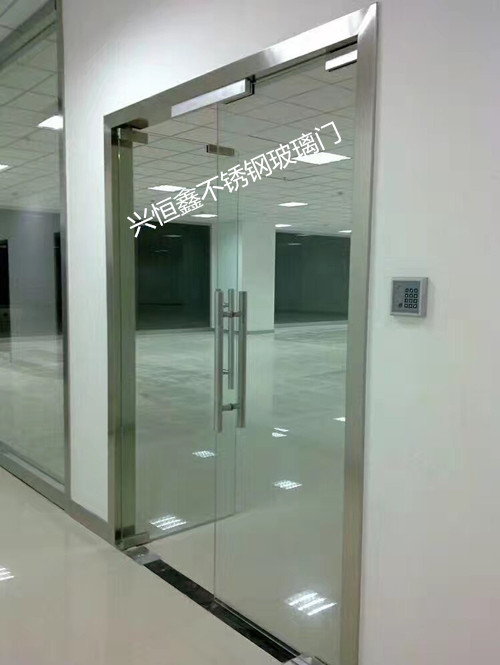 门业图片-玻璃门深圳南山玻璃门大浪办公室玻璃门密码锁钢化玻璃图片