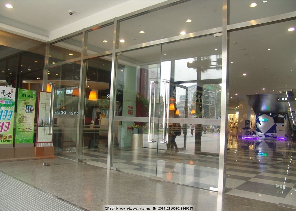 门业图片-玻璃门天津市安装玻璃门 感应门 门禁考勤系统 舞蹈镜安装200图片