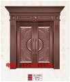 门业图片-石家庄镀铜门 纯铜门安装 别墅铜门设计定制图片
