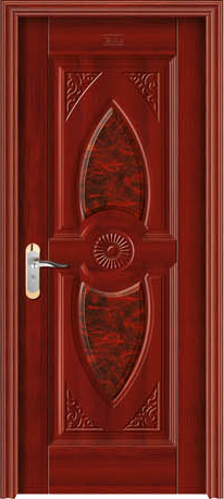 门业图片-钢木门系列嘉年华510红木纹 钢木门可定制图片