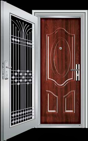 门业图片-不锈钢复合门系列批发德尔诺不锈钢复合门D-8055图片