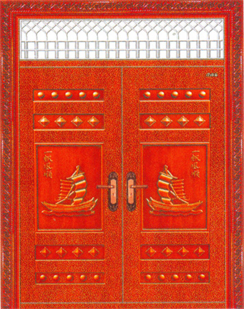 门业图片-豹纹电解板供应京品豹纹电解板门（仿红铜）JP-058图片