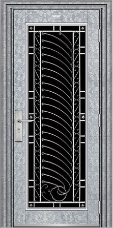 门业图片-不锈钢门批发合力不锈钢门不锈钢（冰竹纹）HL-876图片