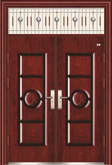 门业图片-高档精雕工艺门系列嘉红高档木纹系列JH-9802图片