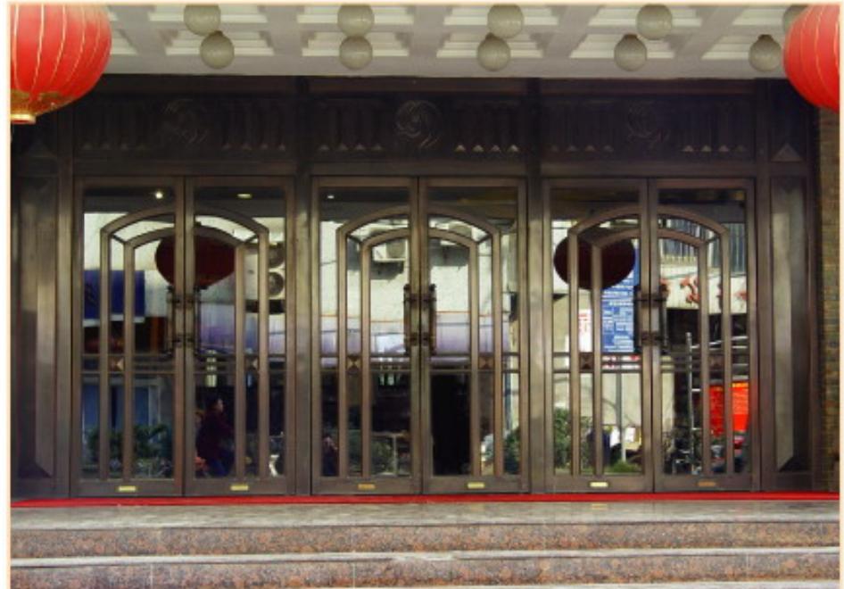 门业图片-铜门供应各类酒店玻璃铜门，玻璃铜门，豪华铜门XY-26图片
